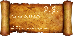 Pinka Zoltán névjegykártya
